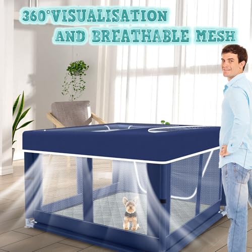 42x42x25.6 Inches Puppy Playpen with Gate for Small Dogs Indoor & Outdoor G192