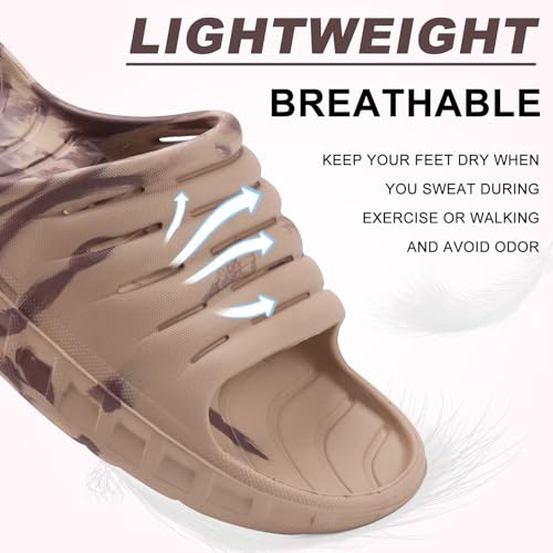 KuaiLu Men's Recovery Sandals Orthotic Cushion Open Toe Sport Slides D332788