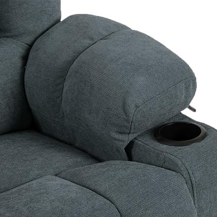 Oversized Recliner Chair for Adults, Extra Wide Seat, Chenille with Pockets (Grey) B6810