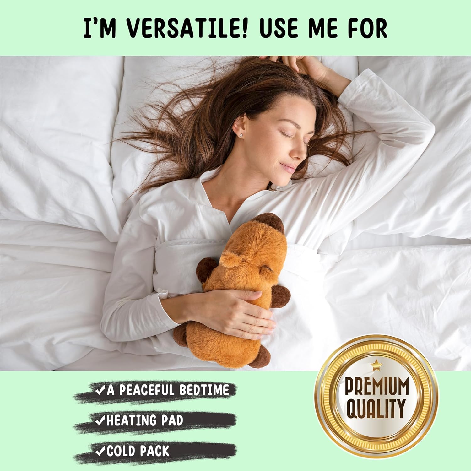 Capybara Microwavable Heating Pad Plush Toy for Women and Kids J3687