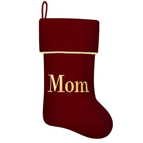 20 Inches Initial Monogram Blue Velvet Christmas Stocking with Gold Trim U394