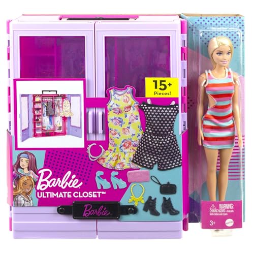 Barbie Doll & Playset, Fashionistas Ultimate Closet with Clothes & Accessories B7825
