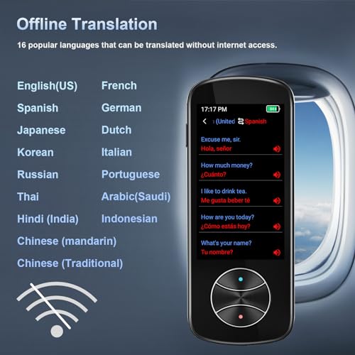Language Translator Device 137+ Languages Offline Two Way Instant F831