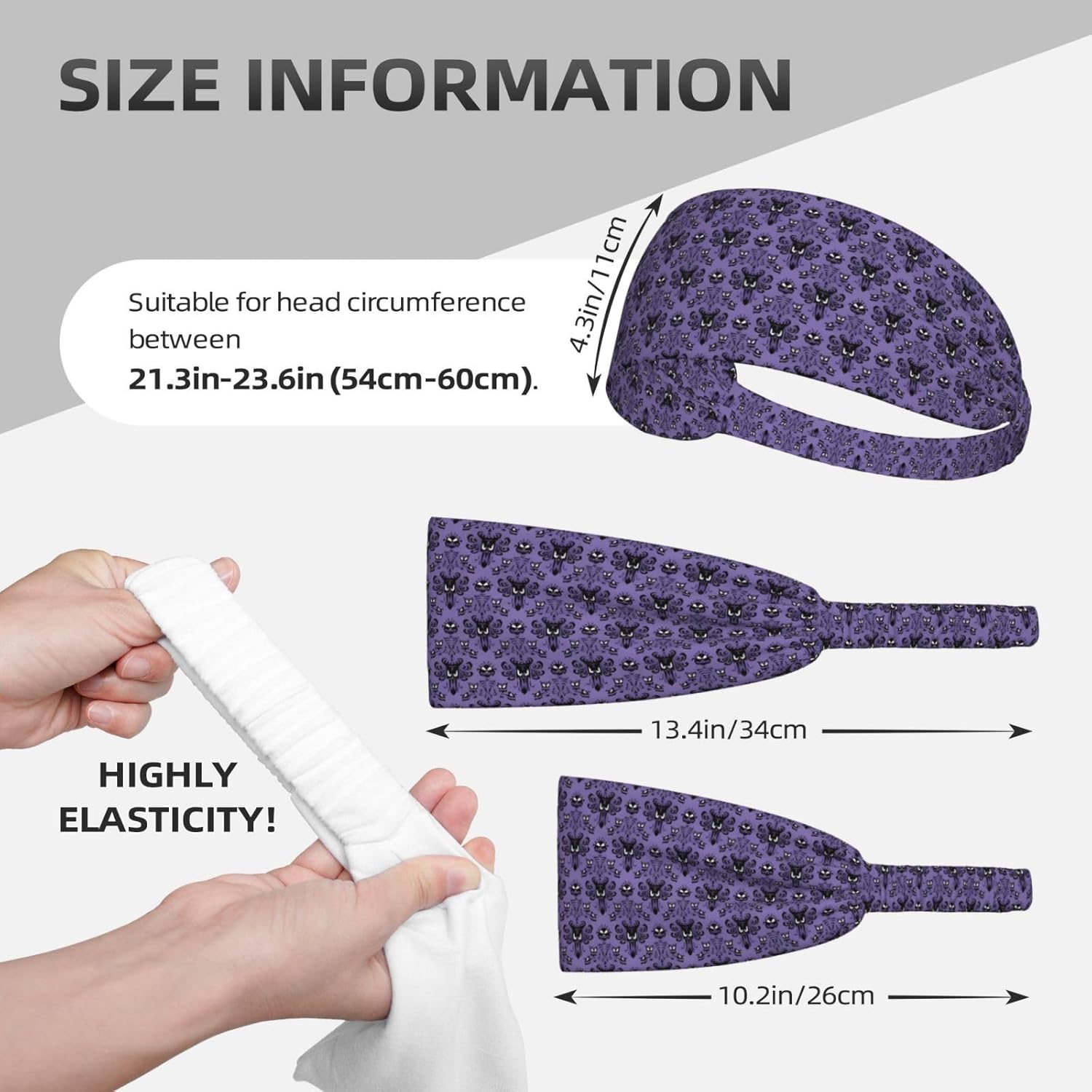 Elastic Exercise Headband for Men & Women Moisture Wicking Athletic Running Gym G98969