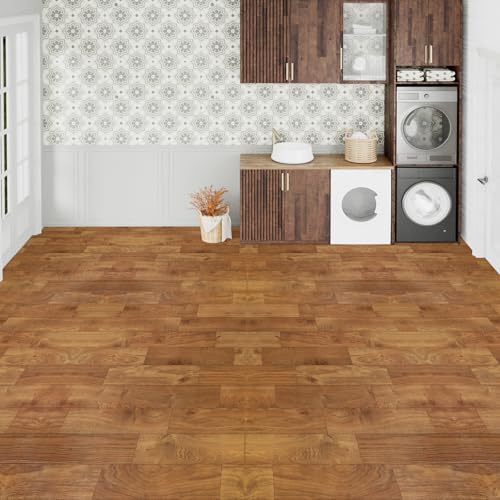 Oxdigi Vinyl Flooring Roll 32 sq.ft Natural Oak K971193
