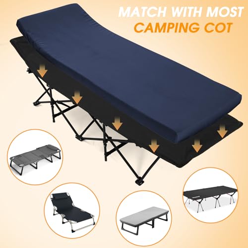 CYMULA Camping Cot Mattress 2in Memory Foam Sleeping Pad for Adults, Portable Roll Up Travel Pad R569502