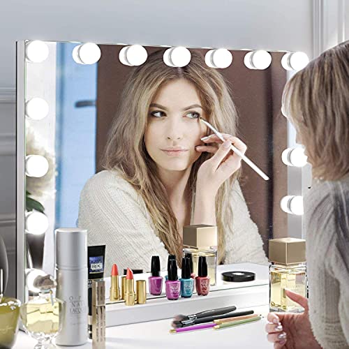 Zdorzi 31.5"x 23.6" Wall-Mounted Vanity Mirror with Lights, Dimmable LED, White W46497