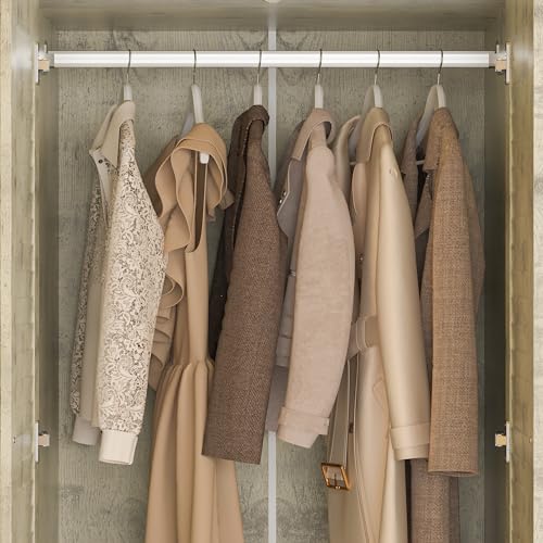 ECACAD Extra Tall Wardrobe Armoire with Top Cabinet, 10 Shelves, 4 Drawers, Hanging Rod, Light Brown E394971