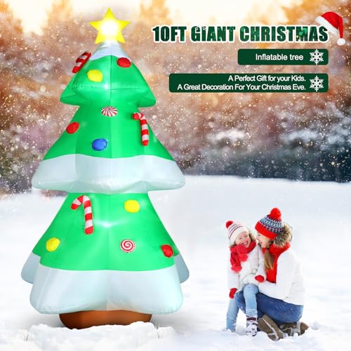 10 FT Christmas Inflatables Snowman Outdoor Yard Decorations with LED Lights C52642