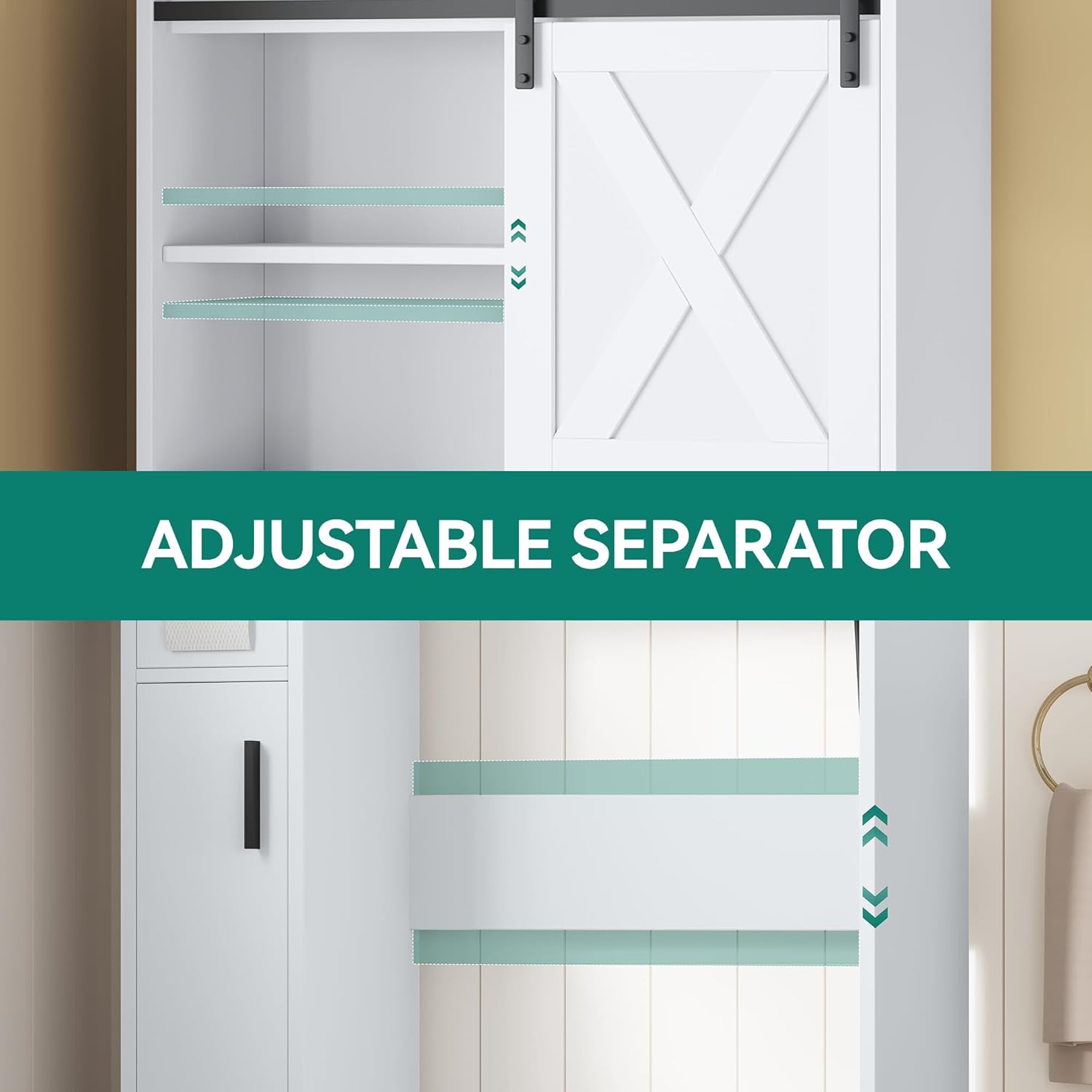 YITAHOME Over The Toilet Storage Cabinet with Sliding Door, White V26130