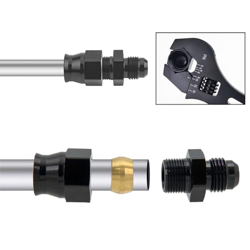 6AN Male to 3/8" Hardline Compression Fitting Adapter, Black Anodized Aluminum N259724