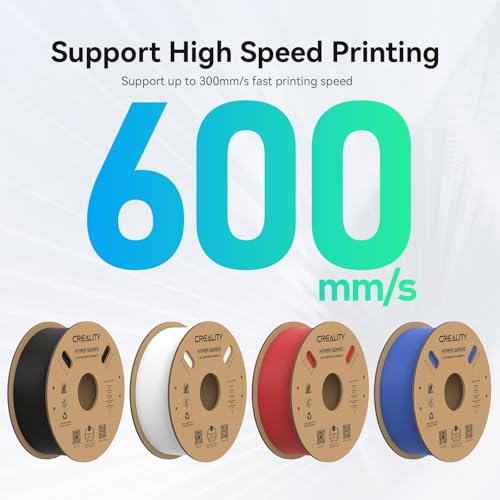 Creality Hyper PLA Filament 1.75mm High Speed 3D Printer Filament, 4 Pack 1kg Spool, Black & White K3786
