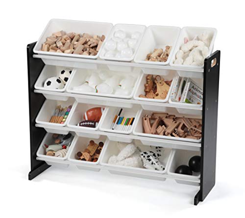 Humble Crew Supersized Toy Storage Organizer with 16 Removable Bins, Grey/White D772791