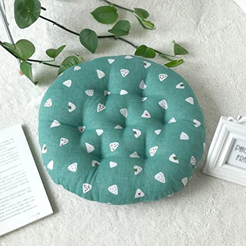 Round Chair Cushions 16 Inch Tufted Memory Foam Plaid Cotton K56247