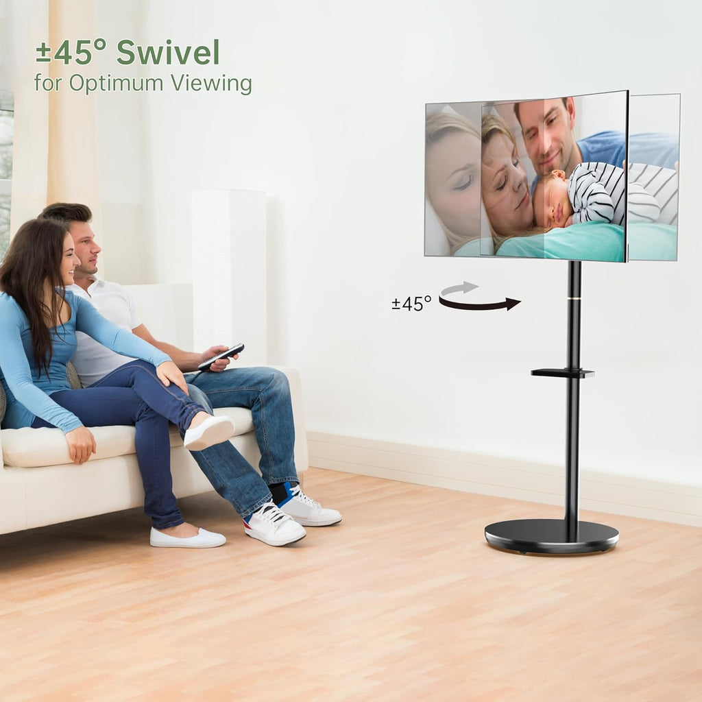 Rolling TV Stand for 13-49 Inch Screens, Height Adjustable, Black I6453