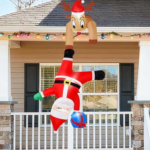 B&D 12FT Giant Christmas Inflatables Snowman Outdoor Decorations with Rotating LED Lights B36000