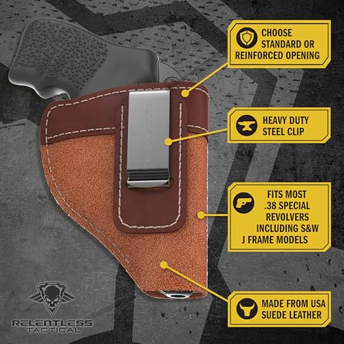 Suede Leather Revolver Holster IWB Concealed Carry for .38 Special & J Frame W931295