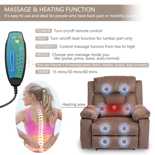 Power Lift Chair Recliner with Massage and Heat for Adults, Dual Motor H2507