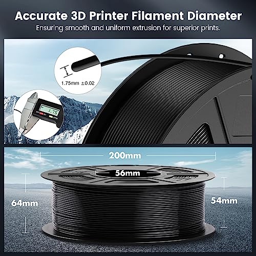 SUNLU 4kg PLA 3D Printer Filament Bundle, 1.75mm, 4 Black Spools V387