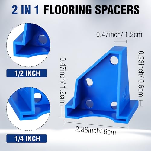 WORKPRO 40-Pack Floor Spacers, 2 in 1 Laminate Flooring Tool with 1/2" & 1/4" Gaps R905297