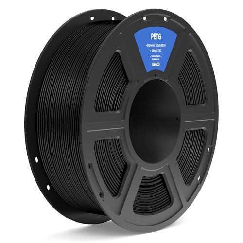 ELEGOO PETG Filament 1.75mm Black 2KG, 3D Printer Filament for FDM Printers D745395