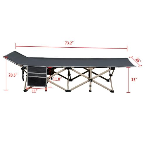 Yaheetech Folding Camping Cot, Portable Military Canvas Sleeping Bed with Carry Bag B4383