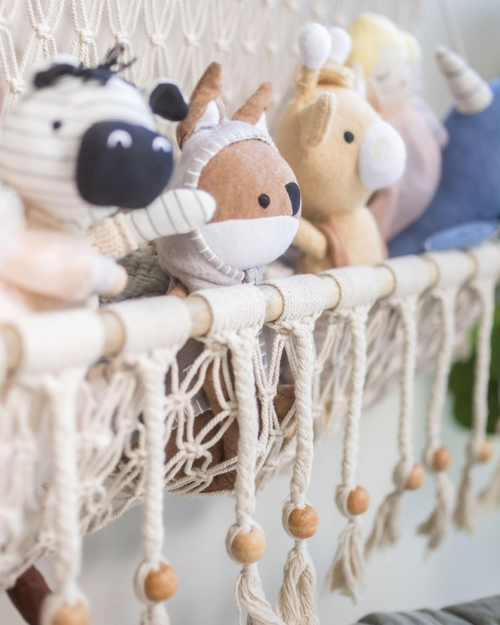 Crane Baby Willow Macrame Hanging Storage Bin for Nursery Z564