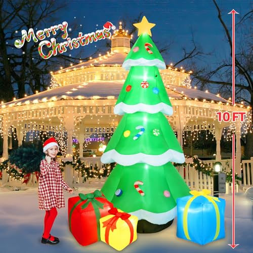 B&D 12FT Giant Christmas Inflatables Snowman Outdoor Decorations with Rotating LED Lights B36000