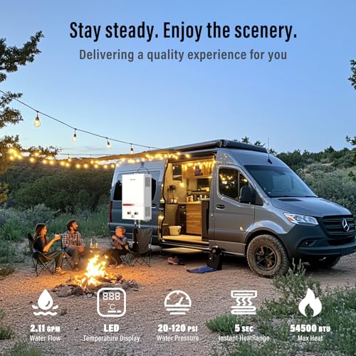 Propane Tankless Water Heater 10L Portable for Camping, RV Shower G99362