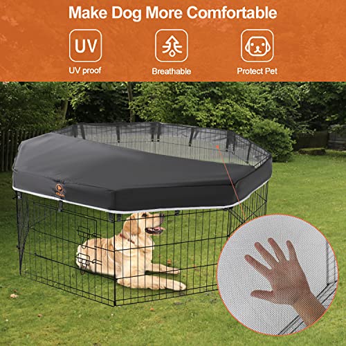 PJYuCien Dog Playpen - Metal Foldable Exercise Pen with Bottom Pad for Small Medium Pets C352