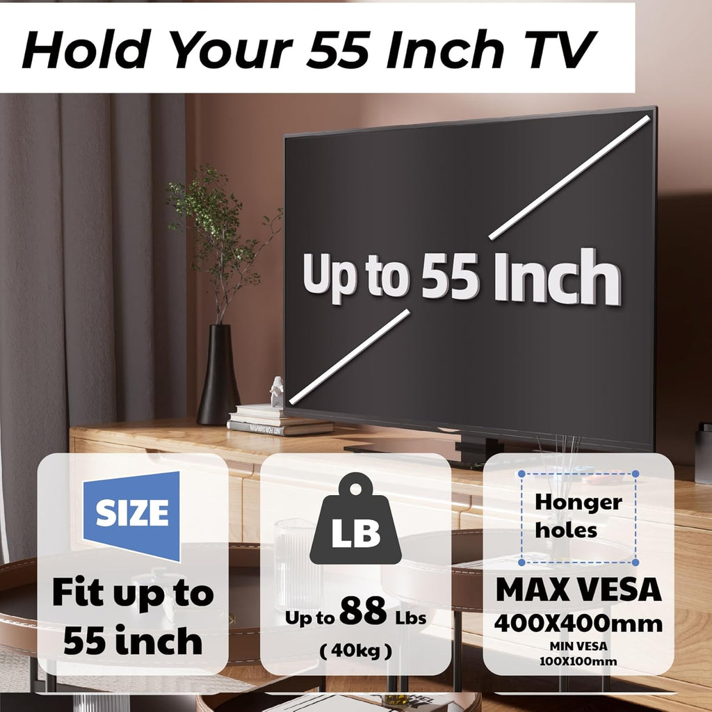 Swivel Universal TV Stand Base, Height Adjustable for 23-55 inch TVs, Black M27003