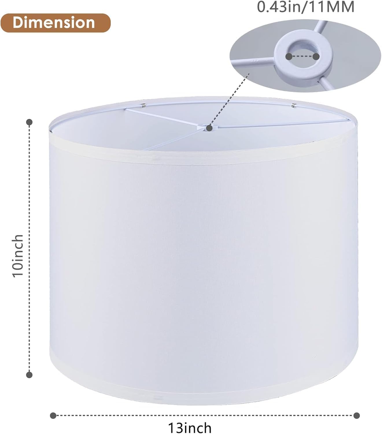 13x13x10" White Linen Drum Lampshade Set of 2 for Table & Floor Lamps G361636