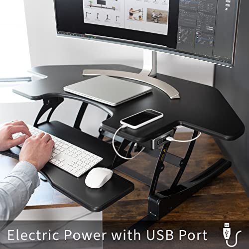 VIVO VE Series 43 inch Electric Height Adjustable Standing Desk Converter, Black Y899383
