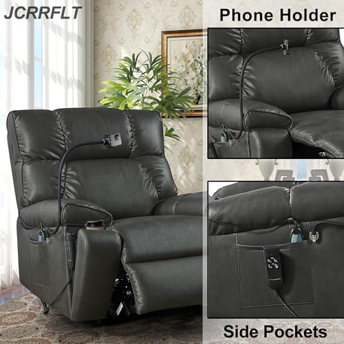 Power Lift Recliner Chair with Adjustable Phone Holder, Brown P520398