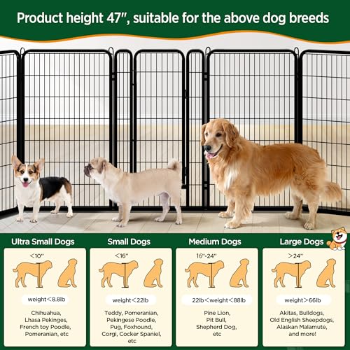 Yaheetech Dog Playpen Outdoor 40 Inch 8 Panels Metal Pet Fence I4784