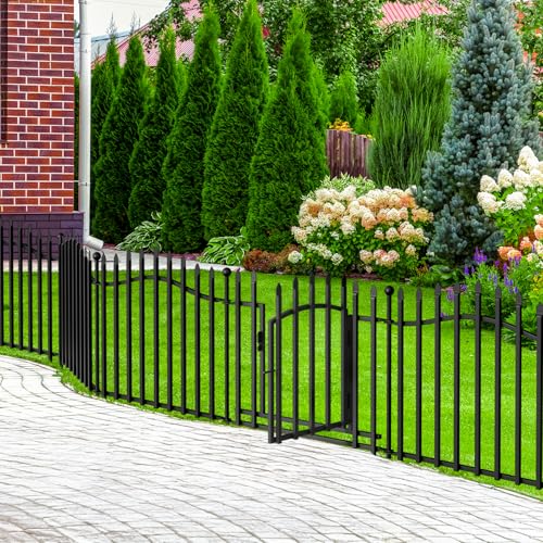 8 Panels Tall No Dig Garden Fence 40in H x 18ft L Rustproof Metal Barrier H7450