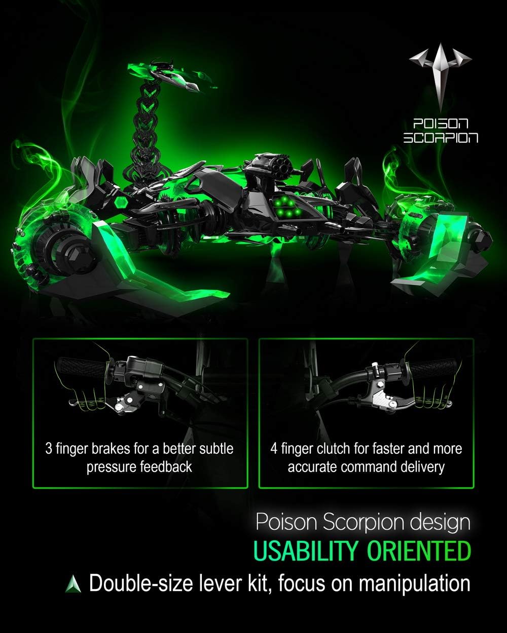 POISON SCORPION Black Brake Clutch Levers for CRF250R CRF450R K847