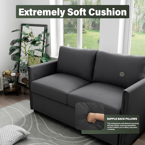 Beige Loveseat Sofa 52" 2 Seater Couch for Living Room X208909