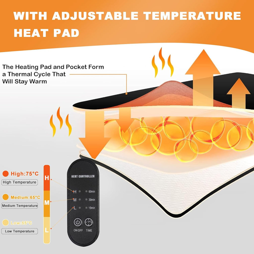 HAMOPY Heated Foot Rest with Pad Pocket, 3-Level Adjustable Controller, Washable P22968