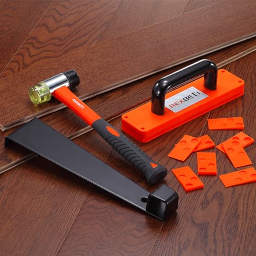 REXBETI 44-Piece Laminate Wood Flooring Installation Kit with Tapping Block, Pull Bar, Mallet and Spacers U4801
