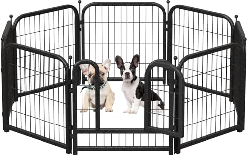 Metal Dog Playpen 40 Inch Height 16 Panels Indoor Outdoor Black-Silver W932257