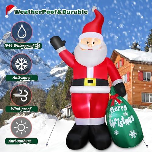 7 FT Christmas Inflatable Santa Claus with LED Lights Indoor Outdoor Decoration M468