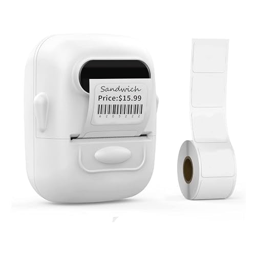 2 inch Label Maker with Tape, Bluetooth Label Maker Barcode Label Printer Thermal Label Printer Thermal Label Maker for Clothing Home Storage Retail Business