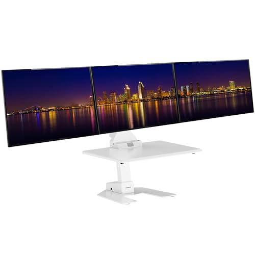 Mount-It! Electric Standing Desk Converter - Motorized Sit-Stand Desk Riser with Monitor Mount, 32" V46023