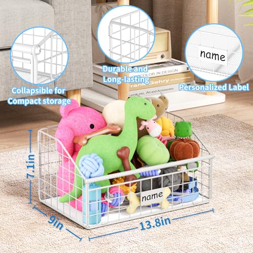 Dog Toy Storage Basket, Metal Toy Box for Dogs, Black D40281