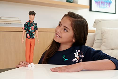 Barbie Fashionistas Ken Doll #184 with Hawaiian Shirt and Orange Pants F4234