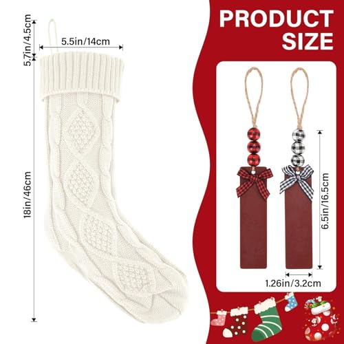 6PACK 18Inch Cable Knitted Christmas Stockings for Holiday Party and Home Decor G821792