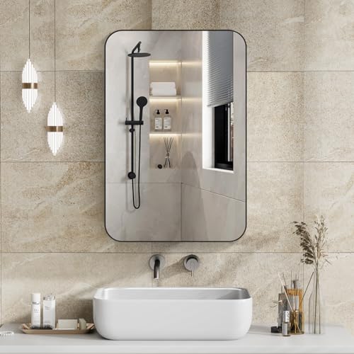 24x16 Inch Black Wall Mounted Bathroom Medicine Cabinet X753