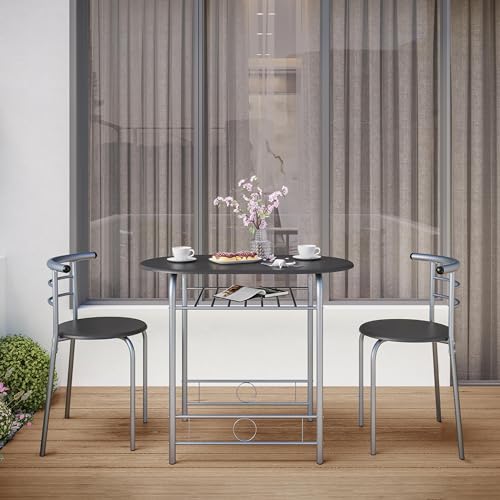 Yaheetech 3-Piece Dining Table Set with 2 Chairs, White X5971