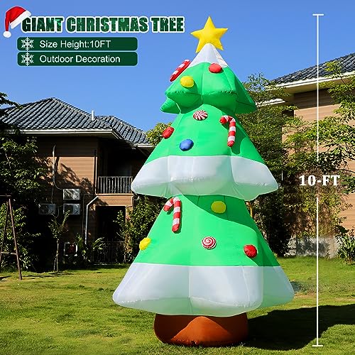 10 FT Christmas Inflatables Snowman Outdoor Yard Decorations with LED Lights C52642